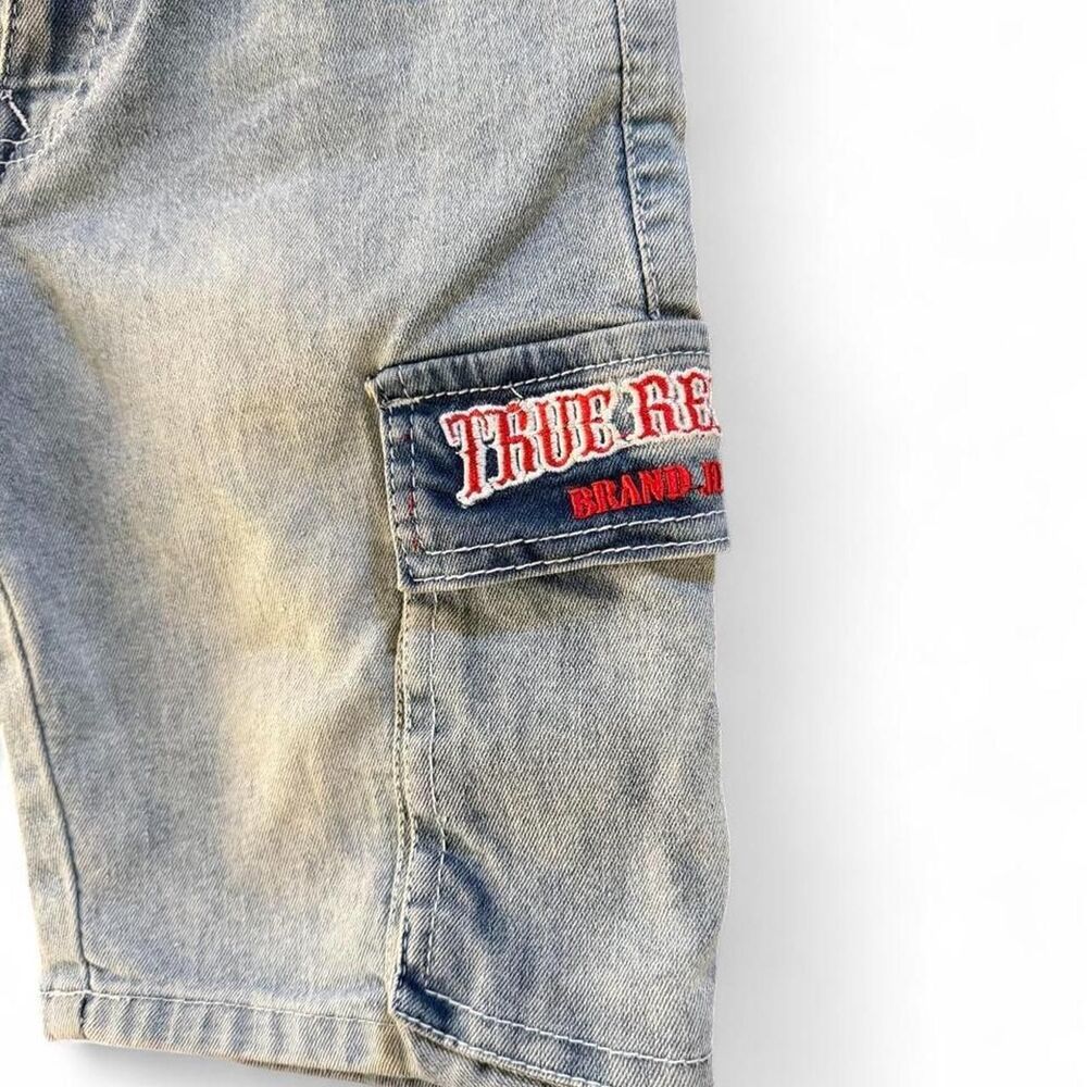 True Religion Boys Cargo Jean Shorts Size 10 - Picture 3 of 8